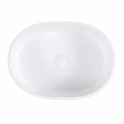 Solano Resin Oval Vessel Bathroom Sink - Matte White 13 Solano Resin Oval Vessel Bathroom Sink - Matte White -A&E BATH & SHOWER Shop bb1sink mw top