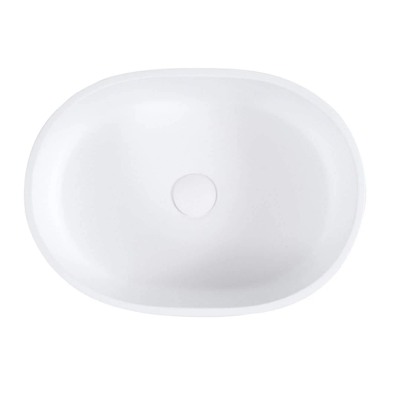 Solano Resin Oval Vessel Bathroom Sink - Matte White 8 Solano Resin Oval Vessel Bathroom Sink - Matte White - Image 6