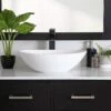 Costera Resin Oval Vessel Bathroom Sink - Matte White -A&E BATH & SHOWER Shop bb2sink mw life