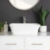 Portola Resin Rectangular Vessel Bathroom Sink - Matte White