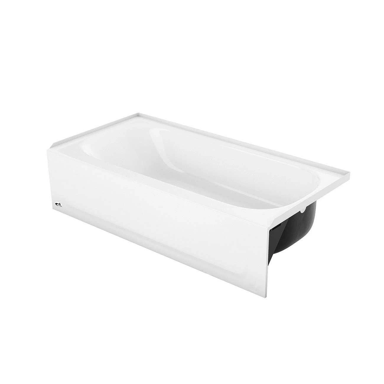 Aloha Ohana 60 X 30 Porcelain Enamel Alcove Right-Hand Drain Bathtub In White 4 Aloha Ohana 60 X 30 Porcelain Enamel Alcove Right-Hand Drain Bathtub In White - Image 2