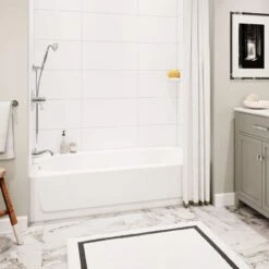 Aloha Ohana 60 X 30 Porcelain Enamel Alcove Left-Hand Drain Bathtub In White