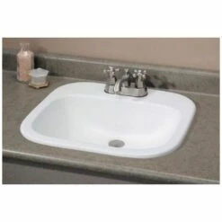 Ibiza Drop In Basin Bathroom Sink - White