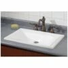 Estoril Drop In Basin Sink - No Faucet Drillings - White