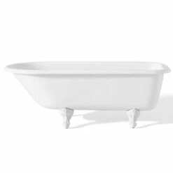 Traditional Cast Iron Clawfoot Tub - Rim Faucet Drillings -A&E BATH & SHOWER Shop c2093wh 4