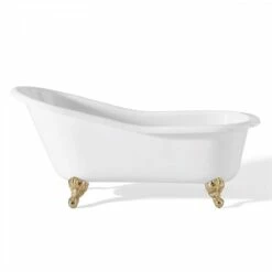 Cast Iron Slipper Clawfoot Tub - Continuous Rolled Rim - No Faucet Drillings 11 Cast Iron Slipper Clawfoot Tub - Continuous Rolled Rim - No Faucet Drillings -A&E BATH & SHOWER Shop c2144s 2