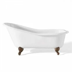 Cast Iron Slipper Clawfoot Tub - Rim Faucet Drillings -A&E BATH & SHOWER Shop c2146ab rim 1