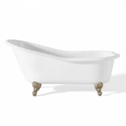 Cast Iron Slipper Clawfoot Tub - Rim Faucet Drillings -A&E BATH & SHOWER Shop c2146bn rim 1