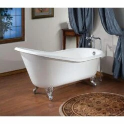 Cast Iron Slipper Clawfoot Tub - Rim Faucet Drillings -A&E BATH & SHOWER Shop c2146c rim 1