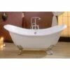 Regency Cast Iron Double Slipper Clawfoot Tub - Rim Faucet Drillings - Smooth Feet 2 Regency Cast Iron Double Slipper Clawfoot Tub - Rim Faucet Drillings - Smooth Feet -A&E BATH & SHOWER Shop c2148 rim s