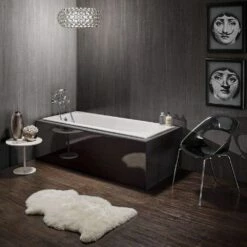 72 Inch Cast Iron Drop In Tub - No Faucet Drillings - Unfinished Exterior