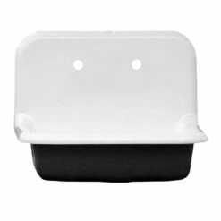 24 Inch Cast Iron High Back Farm Sink -A&E BATH & SHOWER Shop castsink24 blk 1