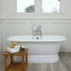 Oxford Cast Iron Double Ended Pedestal Tub - Rim Faucet Drillings -A&E BATH & SHOWER Shop customerimage
