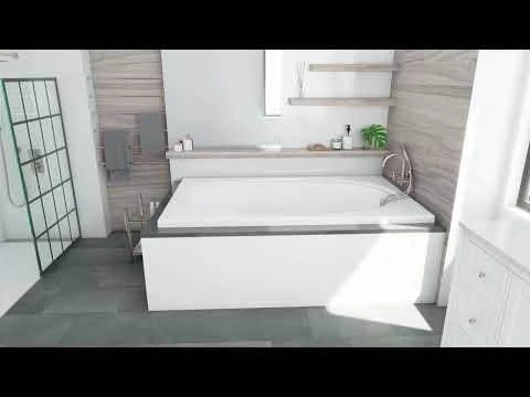 Alydar II 72 Inch Acrylic Drop-in Universal Drain Bathtub - White 4 Alydar II 72 Inch Acrylic Drop-in Universal Drain Bathtub - White - Image 2