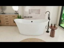 Ariosa 66 Inch Double Slipper Freestanding Bathtub - White 8 Ariosa 66 Inch Double Slipper Freestanding Bathtub - White -A&E BATH & SHOWER Shop hqdefault 66 4