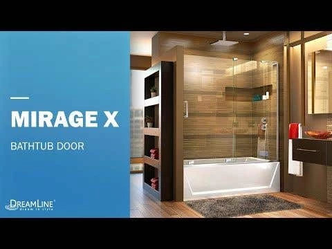DreamLine Mirage X 56-60 Inch W X 58 Inch H Frameless Sliding Tub Door 8 DreamLine Mirage X 56-60 Inch W X 58 Inch H Frameless Sliding Tub Door - Image 6