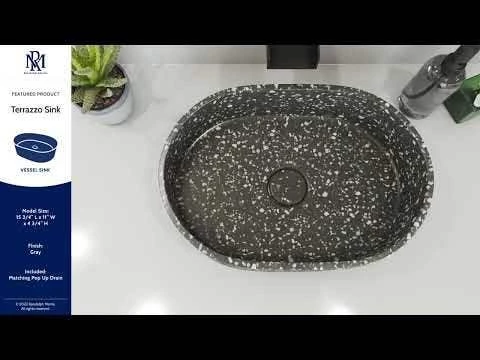 Terrazzo 14 Inch Oval Bathroom Sink 5 Terrazzo 14 Inch Oval Bathroom Sink - Image 3