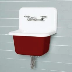 22 Inch Cast Iron High Back Deep Utility Sink -A&E BATH & SHOWER Shop lg22sink red 1