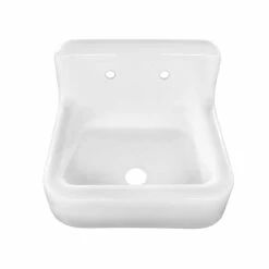 Daisy 25 Inch Cast Iron Farmhouse Sink - 8 Inch Faucet Drillings - White