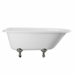 Heritage 60 Inch Cast Iron Clawfoot Tub Package With British Telephone Faucet With Fixtures - White / Chrome Feet & Fixtures -A&E BATH & SHOWER Shop lg60rt3wrbc 2