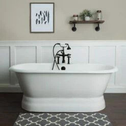 Oxford Cast Iron Double Ended Pedestal Tub Package - Rim Faucet Drillings