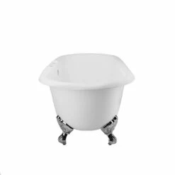 Cambridge 66 Inch Cast Iron Double Ended Clawfoot Tub Package - White / Chrome Feet & Fixtures -A&E BATH & SHOWER Shop lg66de7wdic 5 6