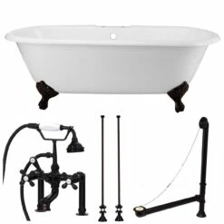 Cambridge Cast Iron Double Ended Clawfoot Tub Package - Rim Faucet Drillings 13 Cambridge Cast Iron Double Ended Clawfoot Tub Package - Rim Faucet Drillings -A&E BATH & SHOWER Shop lg66de7wdiorb 2