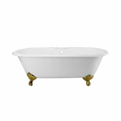 Cambridge Cast Iron Double Ended Clawfoot Tub - Rim Faucet Drillings -A&E BATH & SHOWER Shop lg66de7wdis 2 11