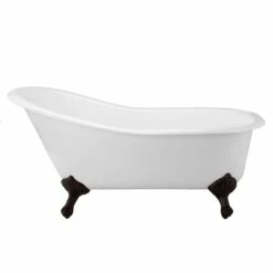 Charlotte Cast Iron Slipper Clawfoot Tub - No Faucet Drillings -A&E BATH & SHOWER Shop lg67sl7wsibn 3 13