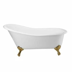 Charlotte Cast Iron Slipper Clawfoot Tub - No Faucet Drillings -A&E BATH & SHOWER Shop lg67sl7wsis 2 1 5