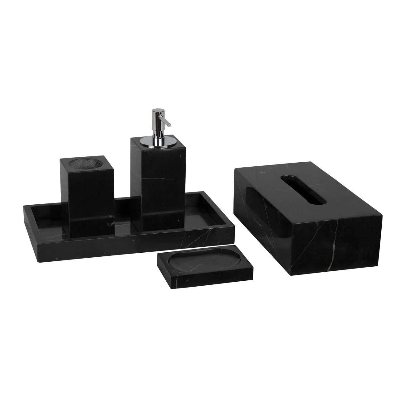 Marble Bathroom Accessory Set 4 Marble Bathroom Accessory Set - Image 2