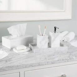 Marble Bathroom Accessory Set 7 Marble Bathroom Accessory Set -A&E BATH & SHOWER Shop marble accset 3 life