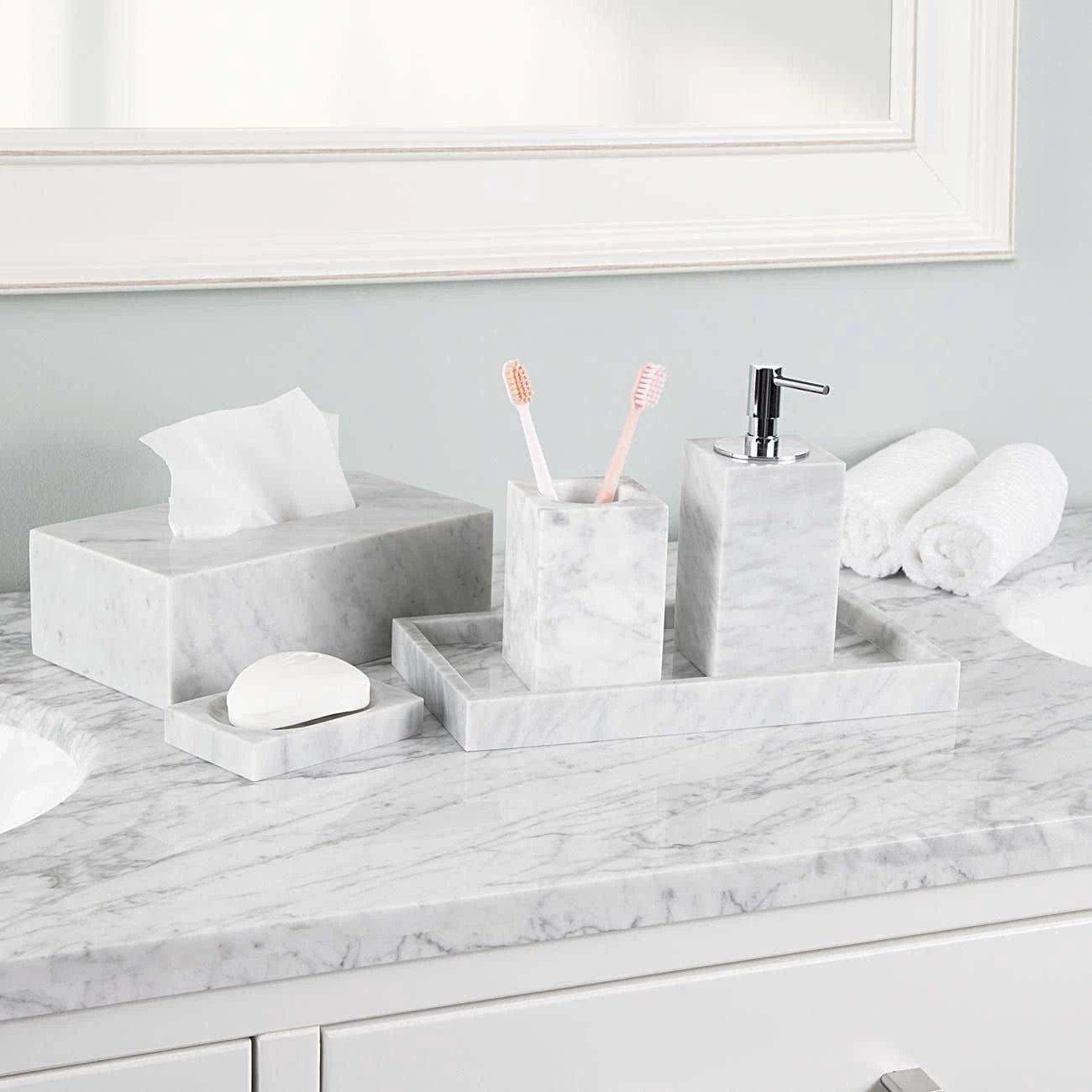 Marble Bathroom Accessory Set 3 Marble Bathroom Accessory Set