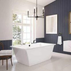 Optik 66 Inch Double Ended Freestanding Bathtub - White