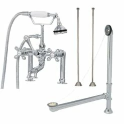 Serenity 72 Inch Acrylic Double Slipper Clawfoot Tub Package - White / Chrome Feet & Fixtures -A&E BATH & SHOWER Shop packagenoshut 3