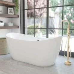 Philo Acrylic Double Slipper Freestanding Tub Package -A&E BATH & SHOWER Shop philo pkg rs448 rosegold eedwkizeakwwjqlh