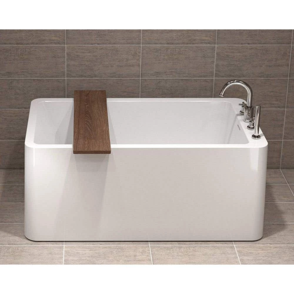 Purescape 56 Inch Acrylic Freestanding Double Ended Bathtub - White 4 Purescape 56 Inch Acrylic Freestanding Double Ended Bathtub - White - Image 2