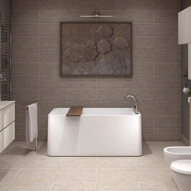 Purescape 56 Inch Acrylic Freestanding Double Ended Bathtub - White 8 Purescape 56 Inch Acrylic Freestanding Double Ended Bathtub - White - Image 6