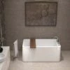 Purescape 56 Inch Acrylic Freestanding Double Ended Bathtub - White