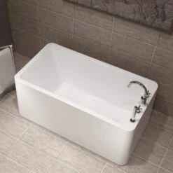 Purescape 56 Inch Acrylic Freestanding Double Ended Bathtub - White 11 Purescape 56 Inch Acrylic Freestanding Double Ended Bathtub - White -A&E BATH & SHOWER Shop ps327b 04
