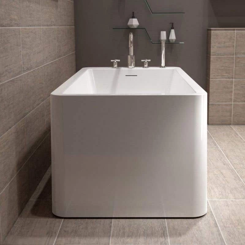 Purescape 56 Inch Acrylic Freestanding Double Ended Bathtub - White 5 Purescape 56 Inch Acrylic Freestanding Double Ended Bathtub - White - Image 3