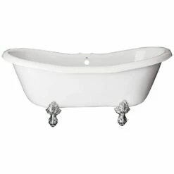 Duchess Acrylic Double Slipper Clawfoot Tub - Rim Faucet Drillings