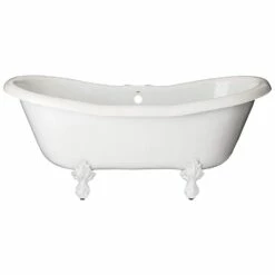 Duchess Acrylic Double Slipper Clawfoot Tub - Rim Faucet Drillings -A&E BATH & SHOWER Shop rds551 p rm 1