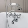 Low Spout British Telephone Clawfoot Faucet With Handshower & Metal Cross Handles -A&E BATH & SHOWER Shop rm146c front 1 1