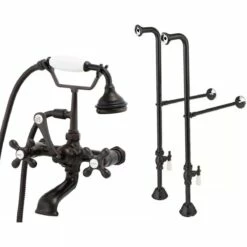 Freestanding British Telephone Clawfoot Tub Faucet With Handshower 13 Freestanding British Telephone Clawfoot Tub Faucet With Handshower -A&E BATH & SHOWER Shop rm146orb rmnsl4orb 2