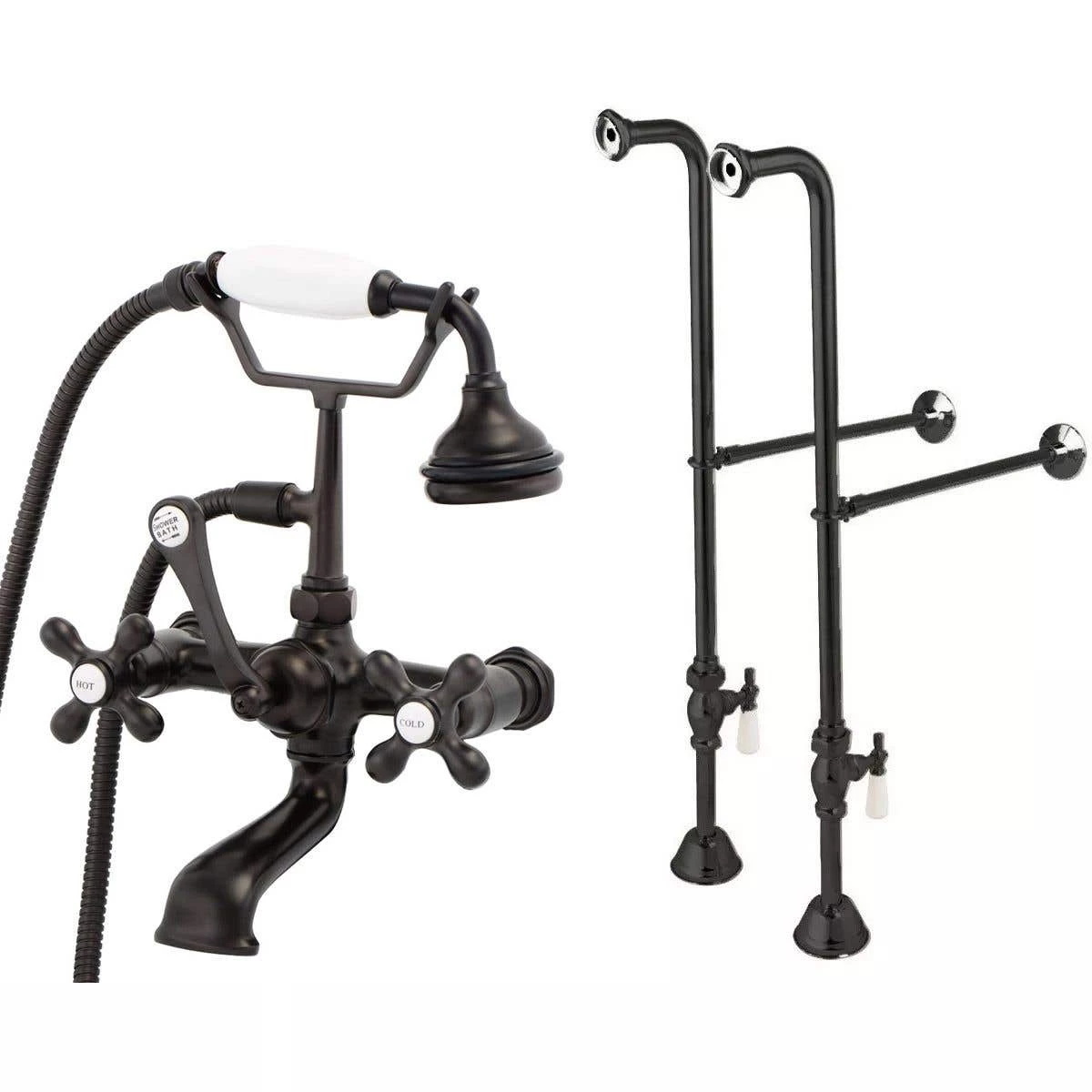 Freestanding British Telephone Clawfoot Tub Faucet With Handshower 8 Freestanding British Telephone Clawfoot Tub Faucet With Handshower - Image 6