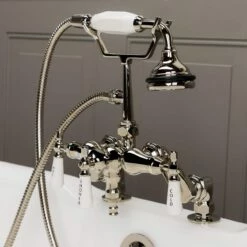 Clawfoot Tub Deck Mount Downspout Faucet With Handshower -A&E BATH & SHOWER Shop rm157pn 2 1