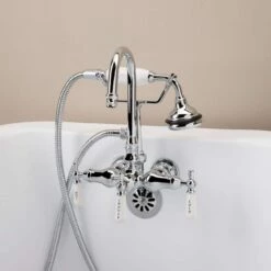 Tub Wall Mount High Spout Clawfoot Tub Faucet W/ Handshower -A&E BATH & SHOWER Shop rm402c 1