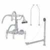 Clawfoot Tub Wall Mount Gooseneck Faucet With Handshower - Tub Drain And Supply Lines Complete Set -A&E BATH & SHOWER Shop rm402twcsc 2