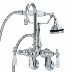 Clawfoot Tub Wall Mount Gooseneck Faucet With Handshower -A&E BATH & SHOWER Shop rm403 cp s